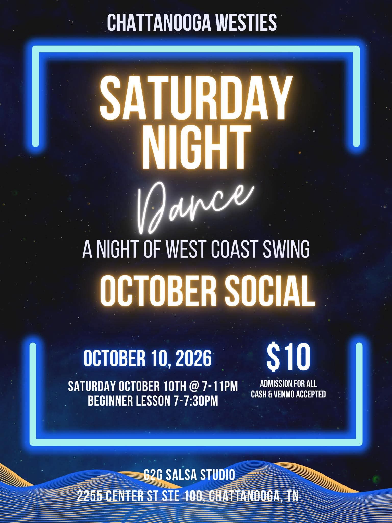 Flyer for Saturday Night Dance: October Social
